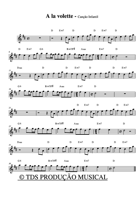 Partitura da música À la volette v.3