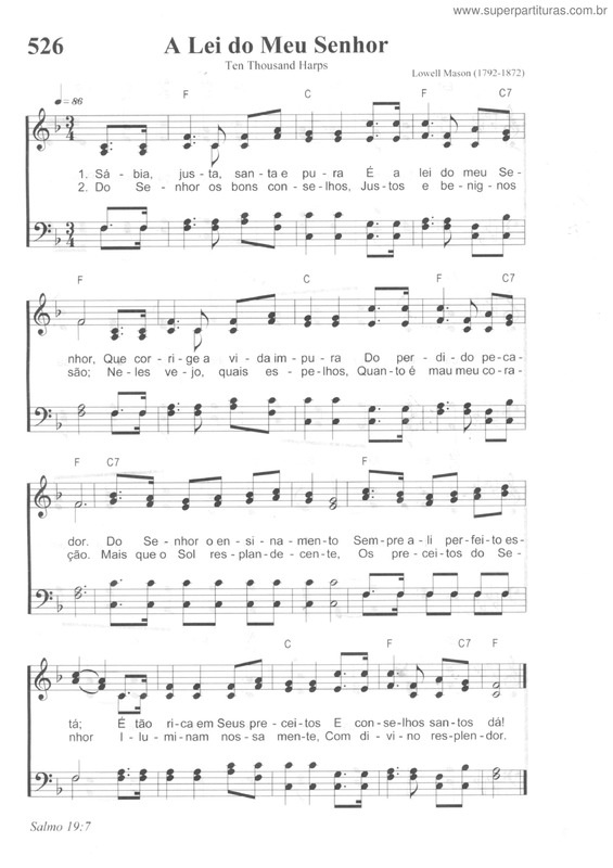 Partitura da música A Lei Do Meu Senhor