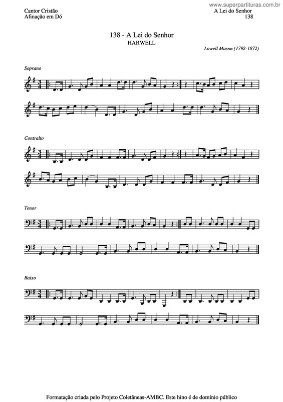 Partitura da música A Lei Do Senhor v.2