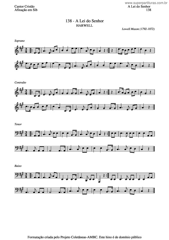 Partitura da música A Lei Do Senhor v.3