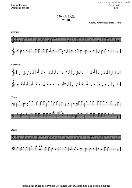 Partitura da música A Lição v.3