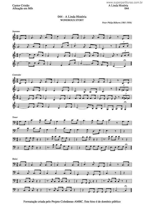 Partitura da música A Linda História v.4