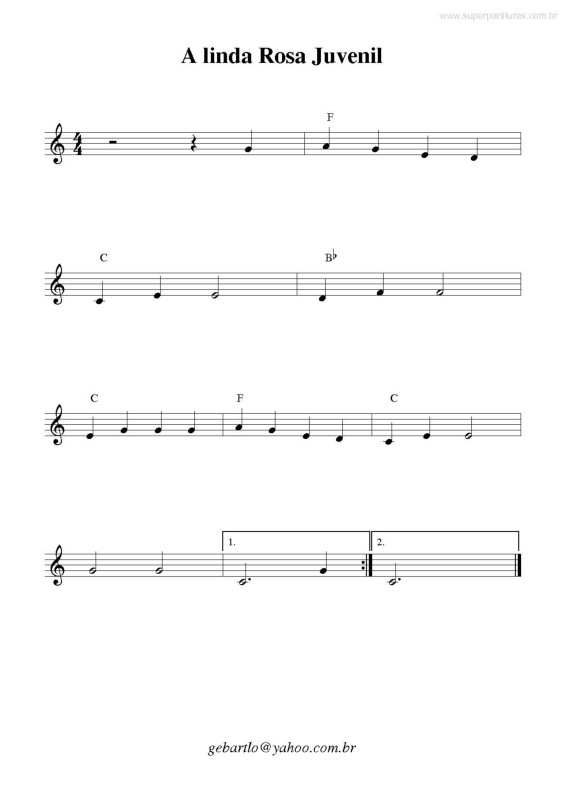 Partitura da música A Linda Rosa Juvenil