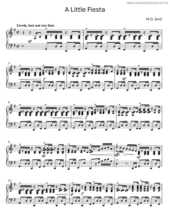Partitura da música A Little Fiesta – M. D. Smit