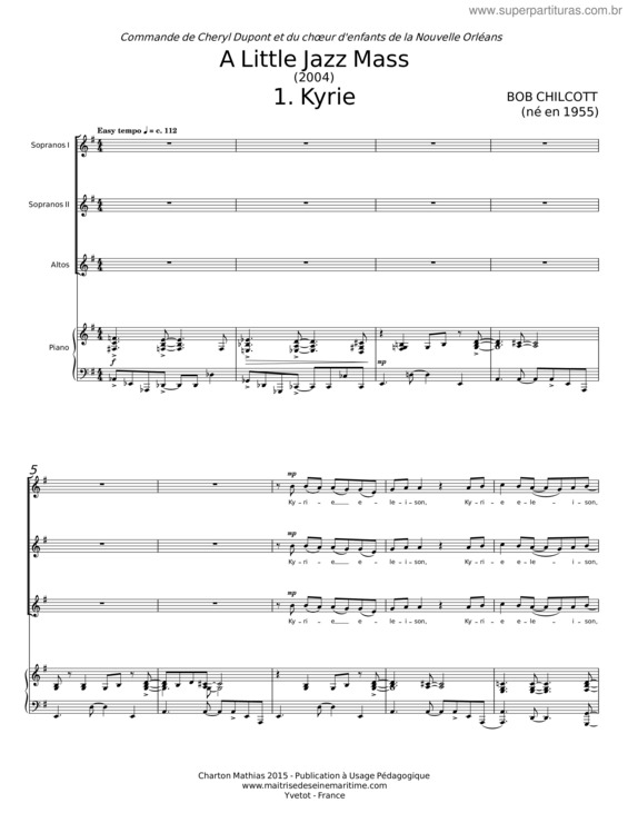 Partitura da música A Little Jazz Mass – Gloria – Bob Chilcott