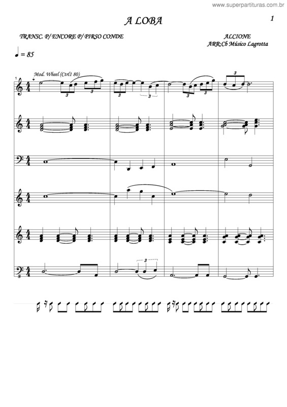 Partitura da música A Loba v.3