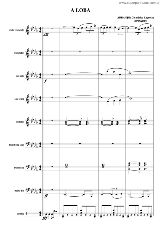 Partitura da música A Loba