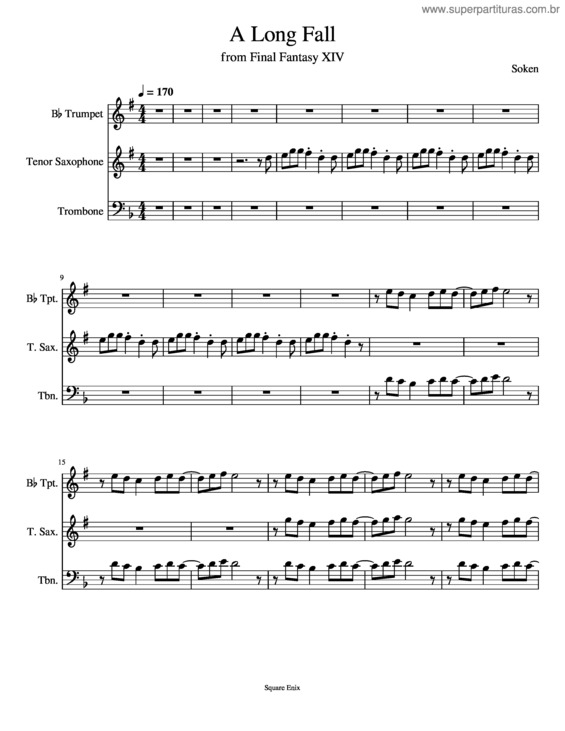 Partitura da música A Long Fall – Masayoshi Soken