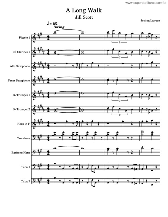 Partitura da música A Long Walk – Jill Scott