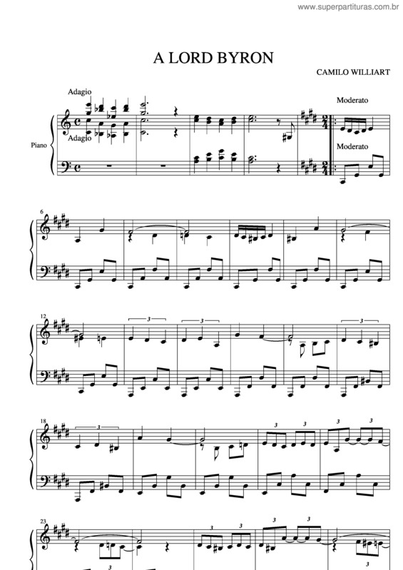 Partitura da música A Lord Byron