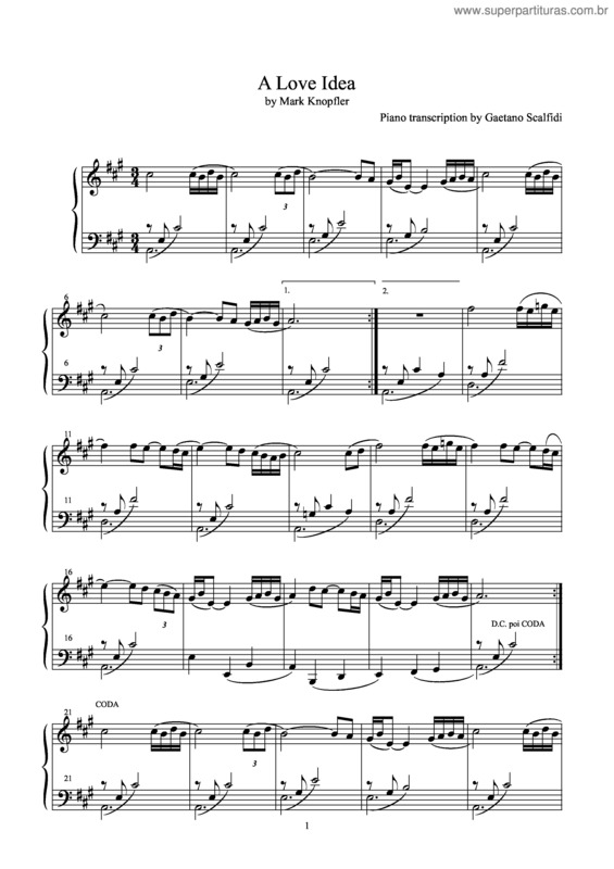 Partitura da música A Love Idea