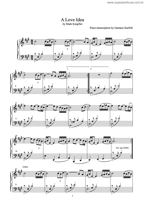 Partitura da música A Love Idea