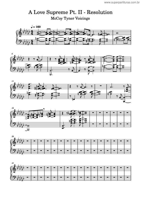 Partitura da música A Love Supreme, Pt. Ii – Resolution – Mccoy Tyner Voicings
