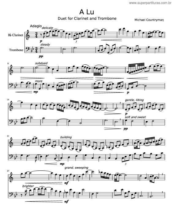 Partitura da música A Lu