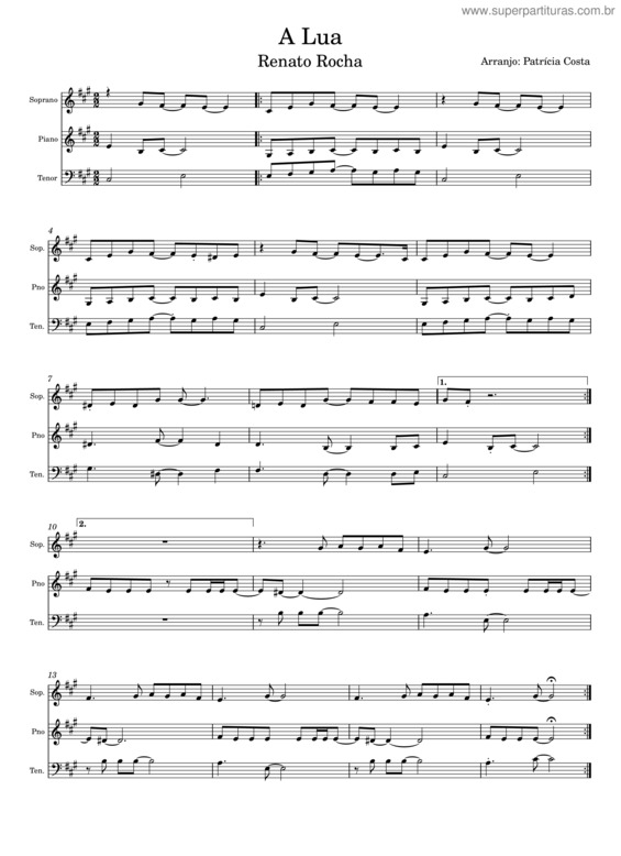 Partitura da música A Lua Contralto