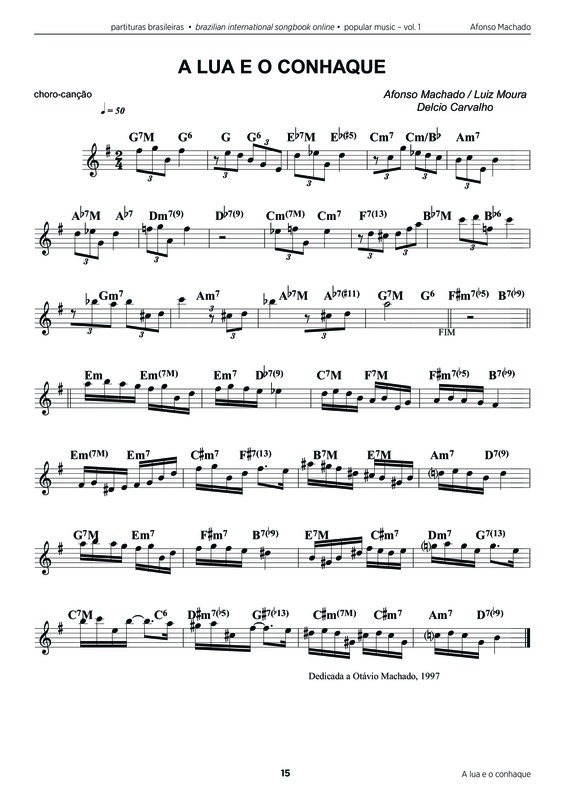 Partitura da música A Lua e o Conhaque