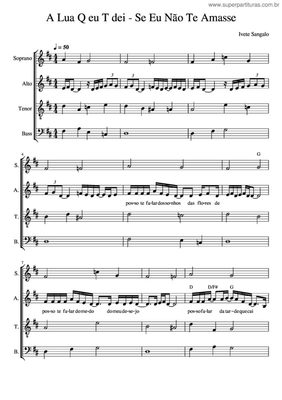 Partitura da música A Lua-Se Eu Não Te Amasseeee