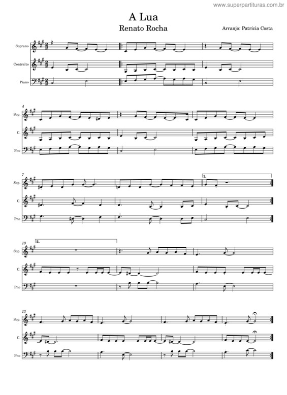 Partitura da música A Lua Tenor
