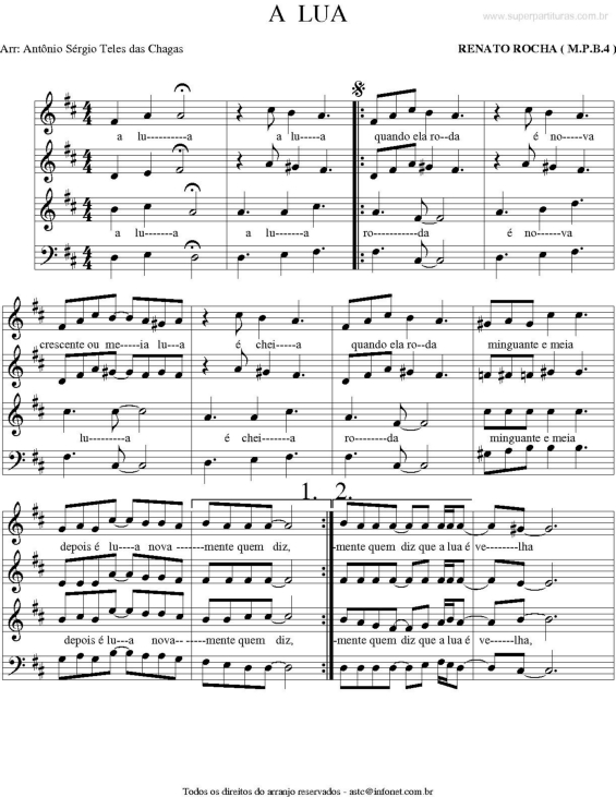 Partitura da música A Lua