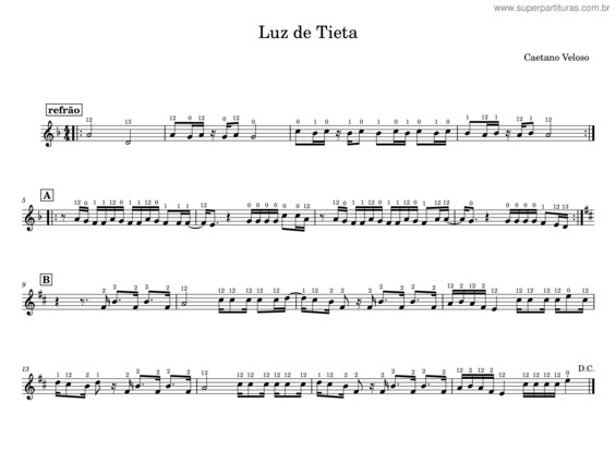Partitura da música A Luz De Tieta – Caetano Veloso v.4