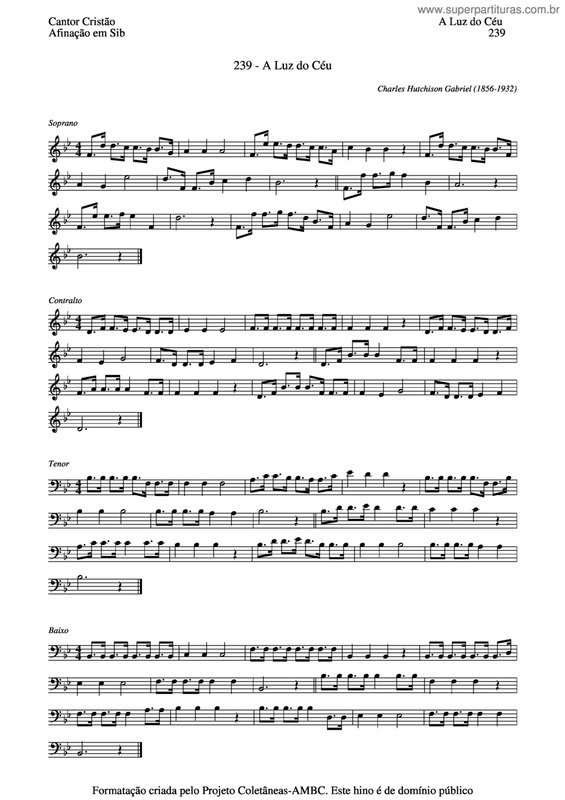 Partitura da música A Luz Do Céu v.3