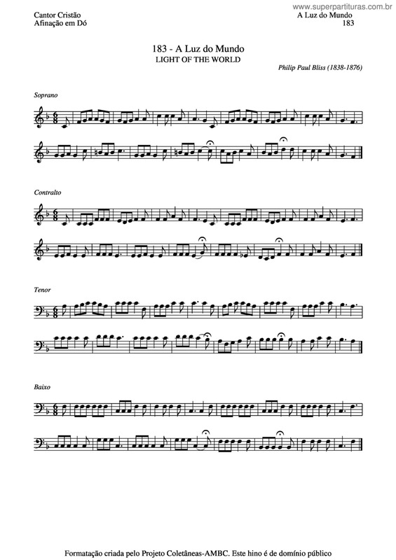 Partitura da música A Luz Do Mundo v.2