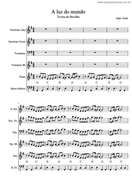 Partitura da música A Luz Do Mundo v.5
