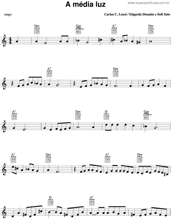 Partitura da música A Mádia Luz