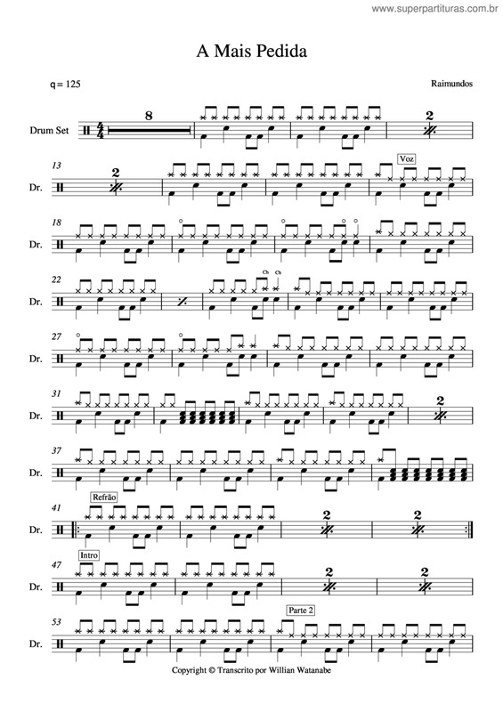 Partitura da música A Mais Pedida