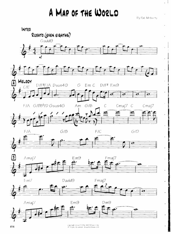 Partitura da música A Map Of The World