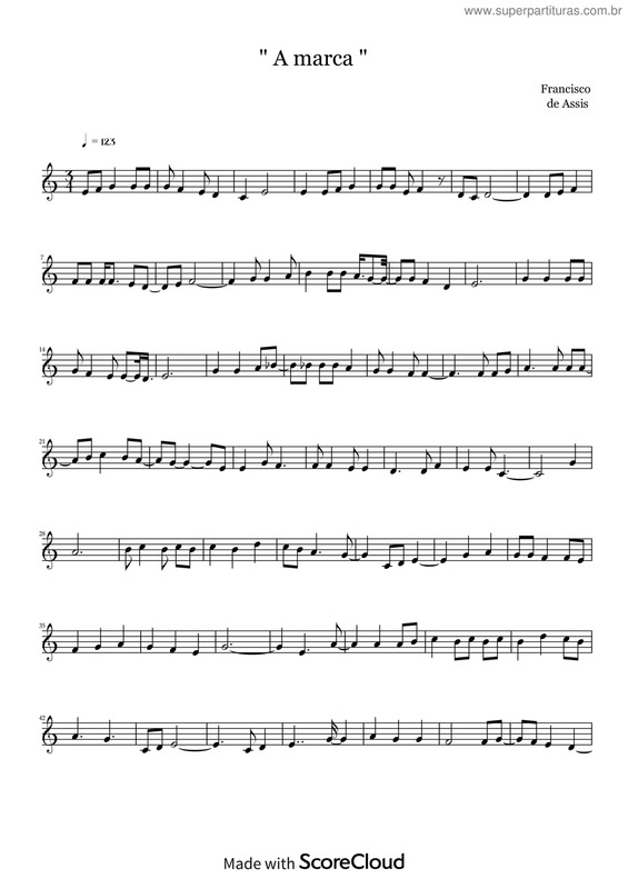 Partitura da música A Marca