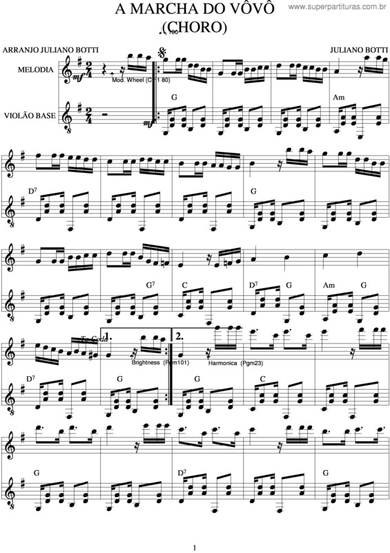 Partitura da música A Marcha Do Vôvô