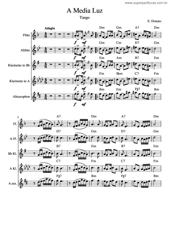 Partitura da música A Media Luz – Edgardo Donato – José Panizza, Edgardo Donato
