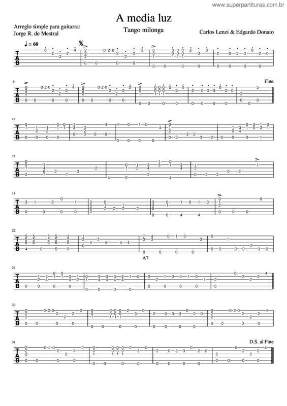 Partitura da música A Media Luz Carlos Lenzi &Amp; Edgardo Donato