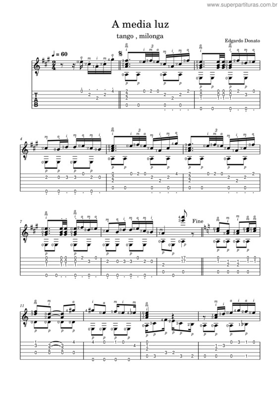 Partitura da música A Media Luz v.15
