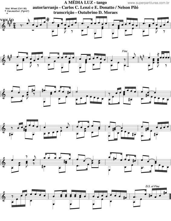 Partitura da música A Média Luz v.6