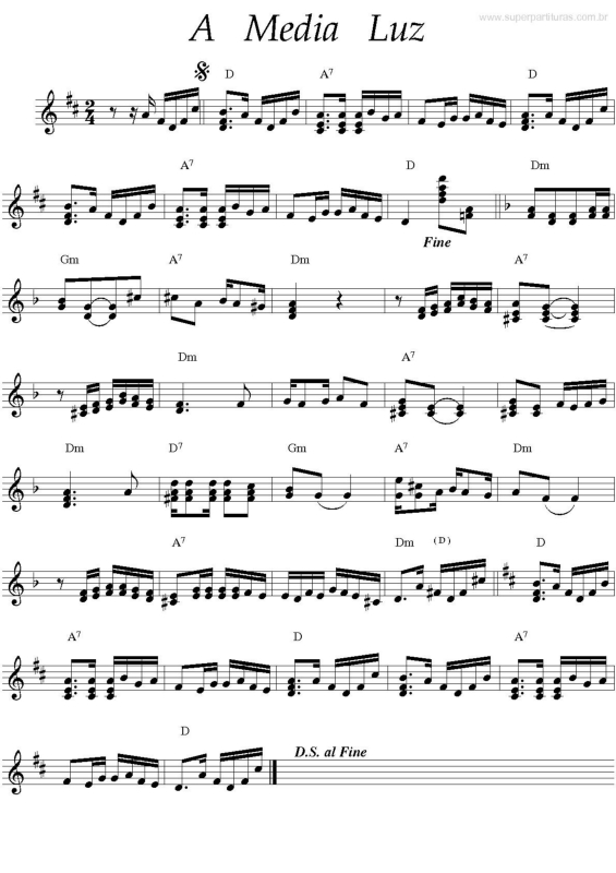 Partitura da música A Média Luz