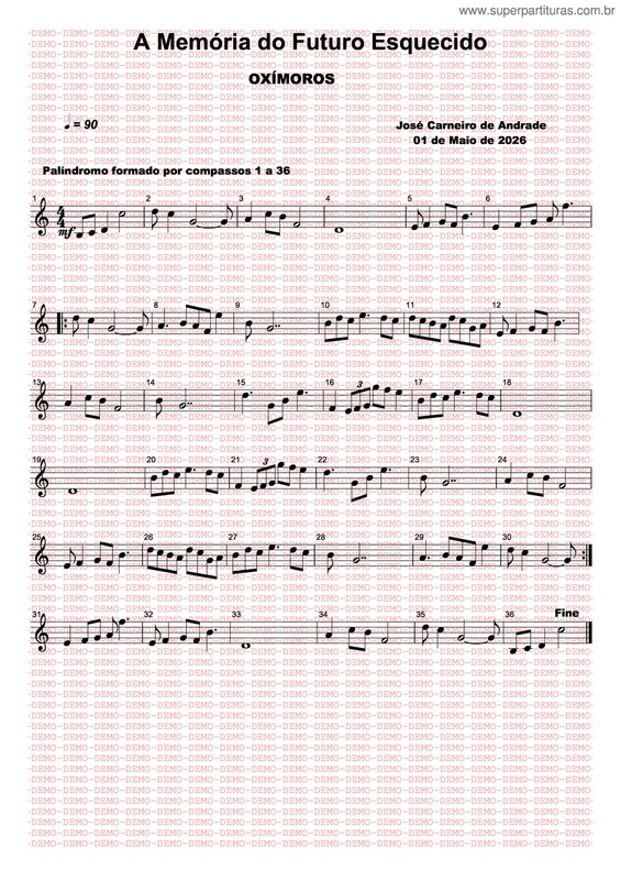 Partitura da música A Memória Do Futuro Esquecido