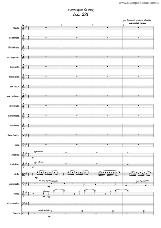 Partitura da música A Mensagem Da Cruz - 291 HC