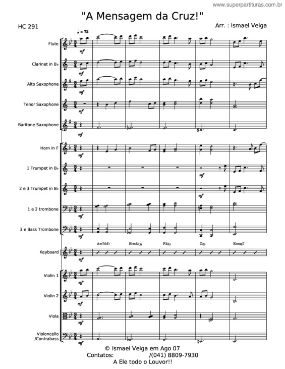 Partitura da música A Mensagem Da Cruz – Misc Praise Songs