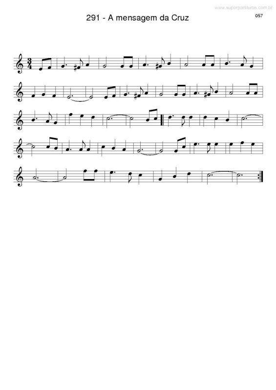 Partitura da música A Mensagem da Cruz (Rude Cruz)