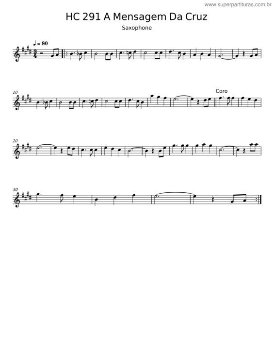 Partitura da música A Mensagem Da Cruz v.10