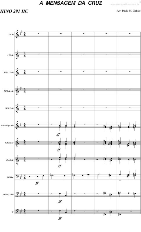 Partitura da música A Mensagem Da Cruz v.2