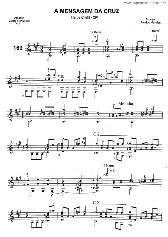 Partitura da música A Mensagem Da Cruz v.5