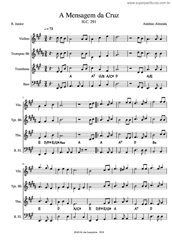 Partitura da música A Mensagem Da Cruz v.6