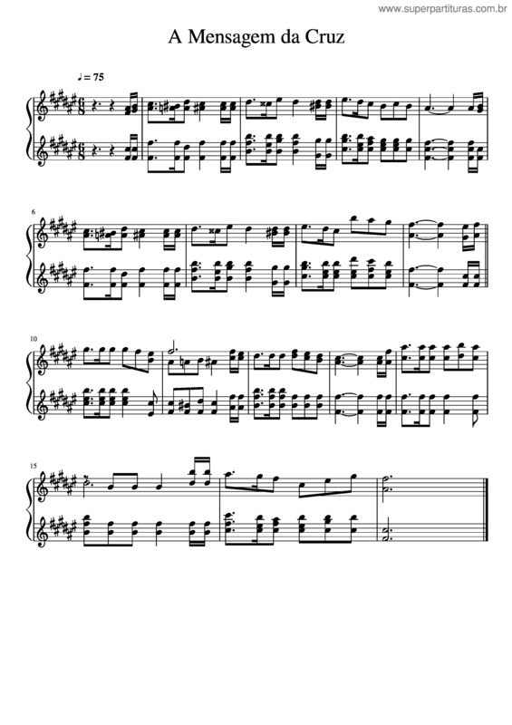 Partitura da música A Mensagem Da Cruz v.8
