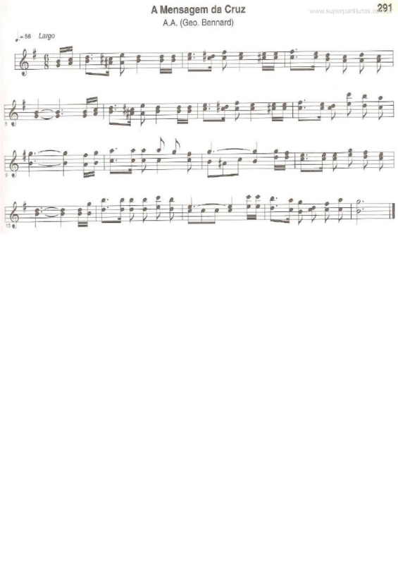 Partitura da música A Mensagem Da Cruz