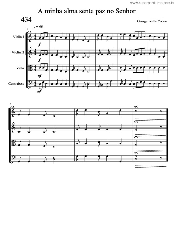 Partitura da música A Minha Alma Sente Paz No Senhor 434