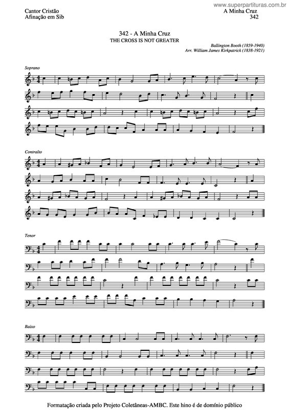 Partitura da música A Minha Cruz v.3