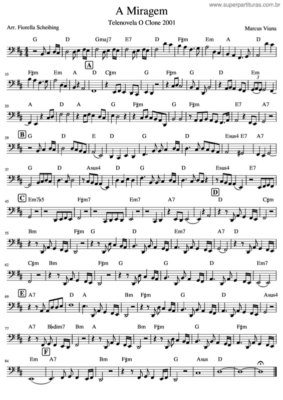 Partitura da música A Miragem Solo